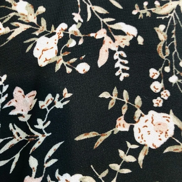 Hayden Pleated Black Floral Printed Short Sleeve Midi Dress. NWT! Sz 2X - Picture 6 of 11